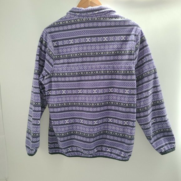 Jachs Cabin Mock Neck T Snap Purple Fleece Pullover Sweater Women's Sz M - Picture 3 of 12